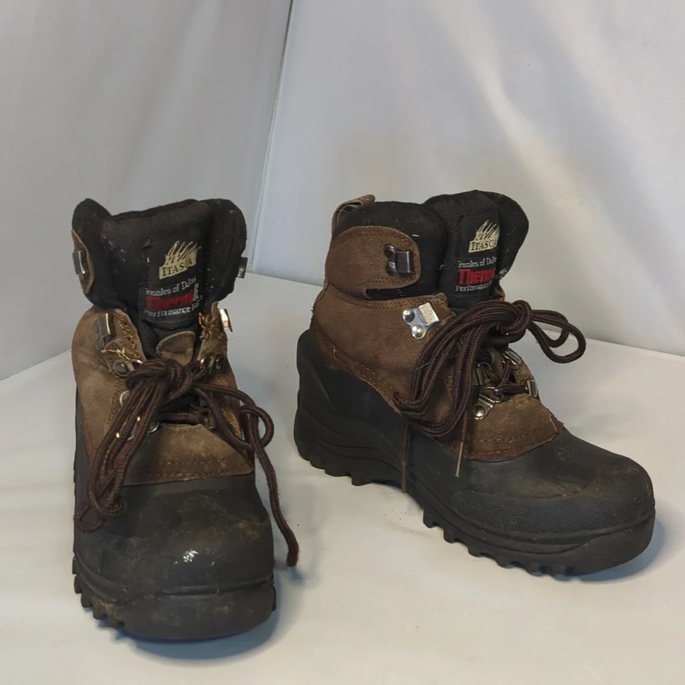 Itasca Ice Breaker Brown Leather Winter Boots Boys Size 2
